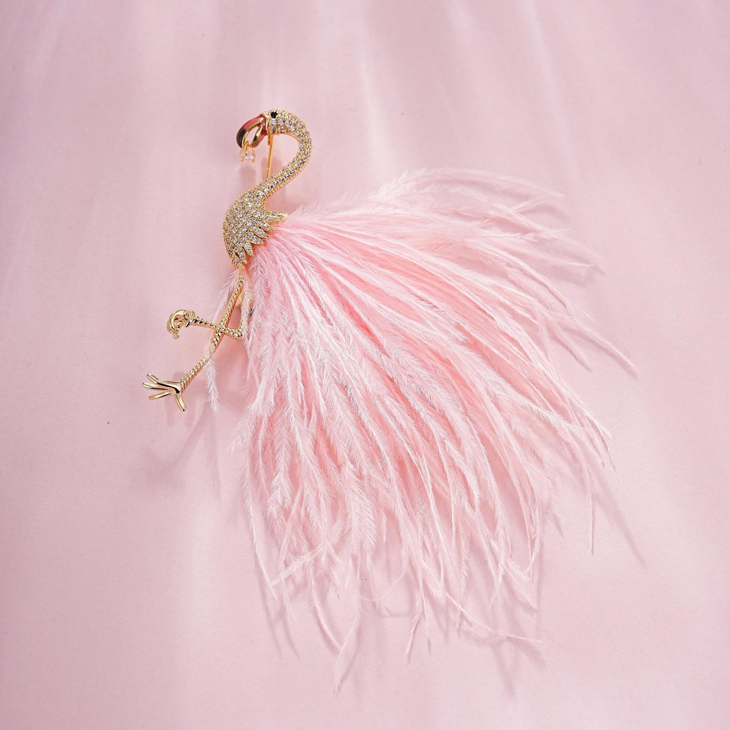S2375B1  Scarf Buckle Flower Brooch Flamingo