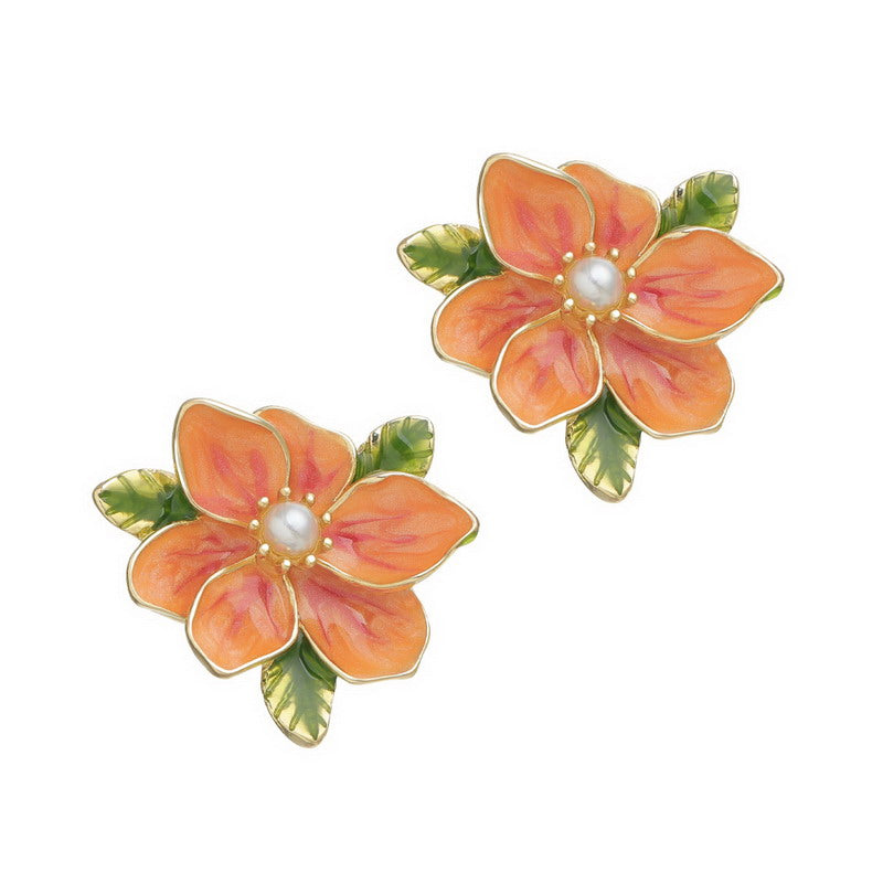 S4396E2 flower Earrings Stud Ear Accessories fine handmade gifts