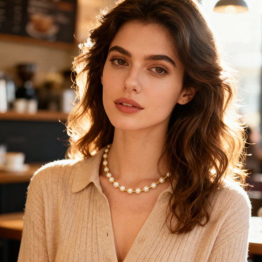 S2159N1 Pearl Sweater Chain Long Necklace Choker fine handmade gifts