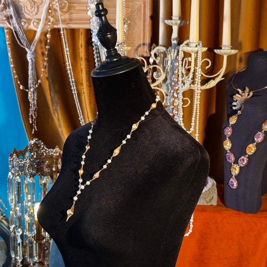 S2537N1 Pearls Sweater Chain Long Necklace Choker simple elegant fine handmade gifts