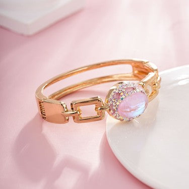 S2009W1 Pure Rose Quartz Bracelet Bangle Hand Chain fine handmade gifts