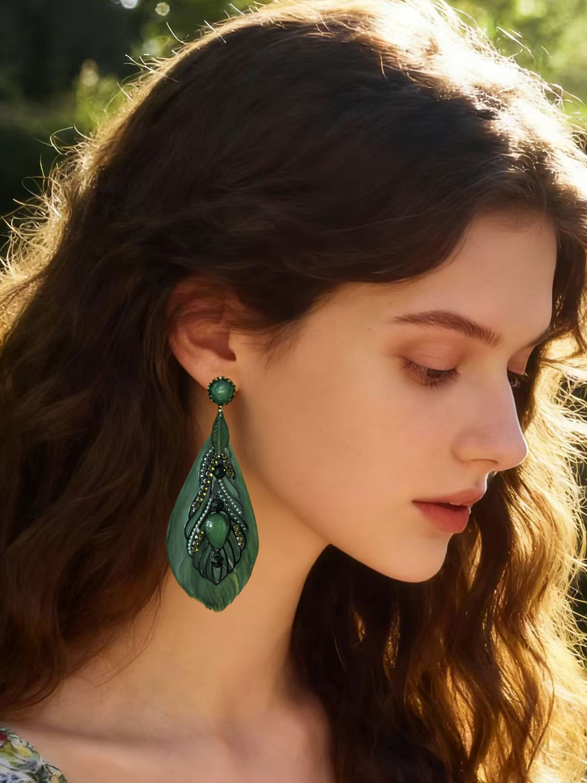 BW2505479 Peacock Plume earrings