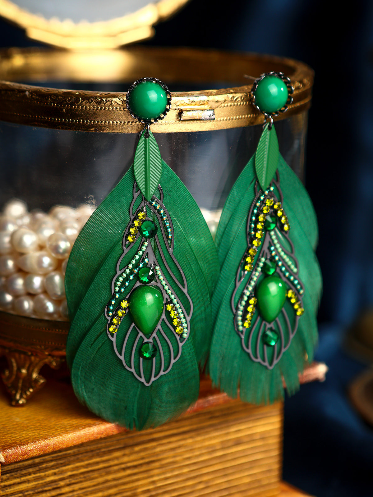 BW2505479 Peacock Plume earrings