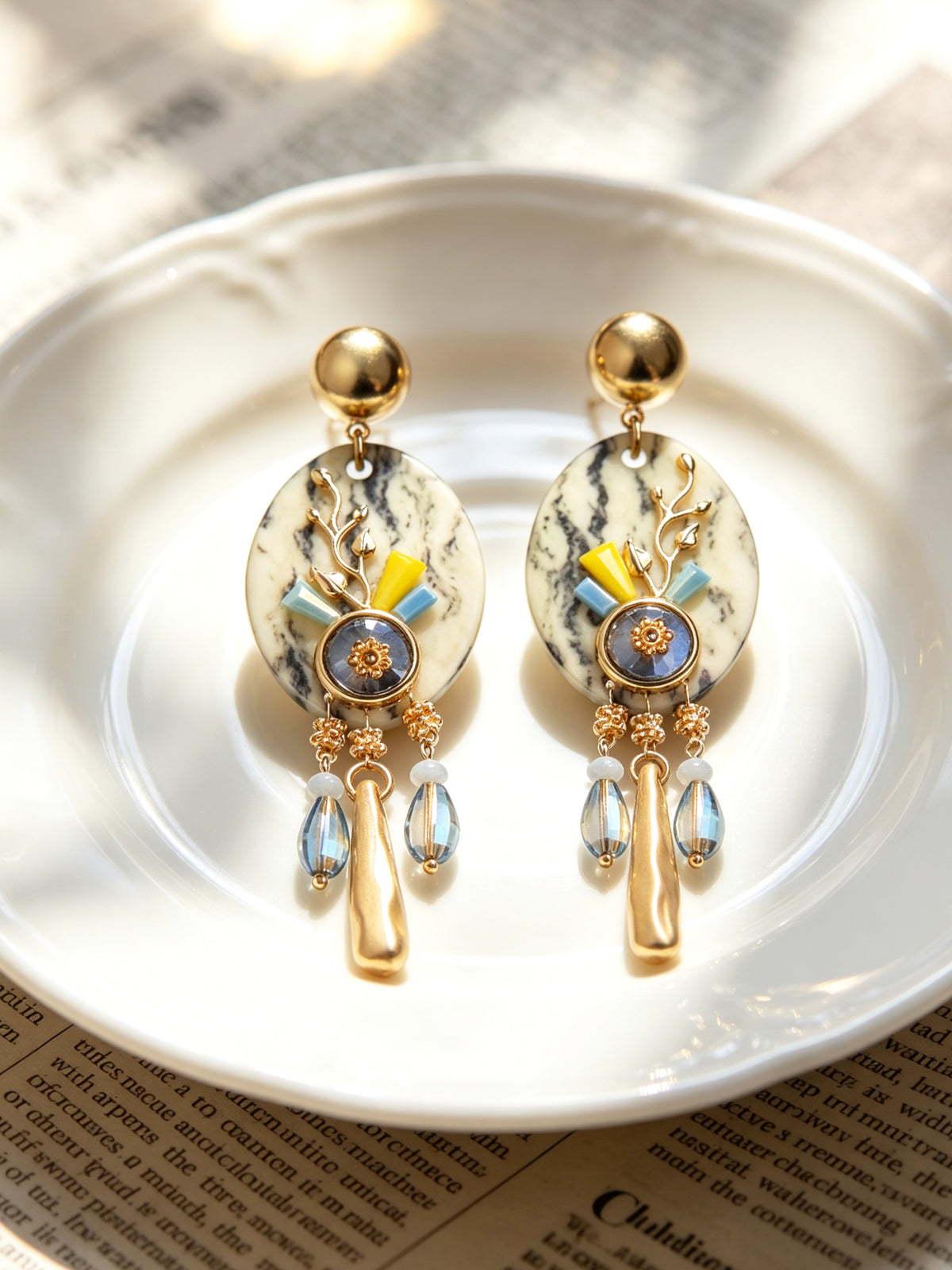 BW2811360 Azure Marble earrings