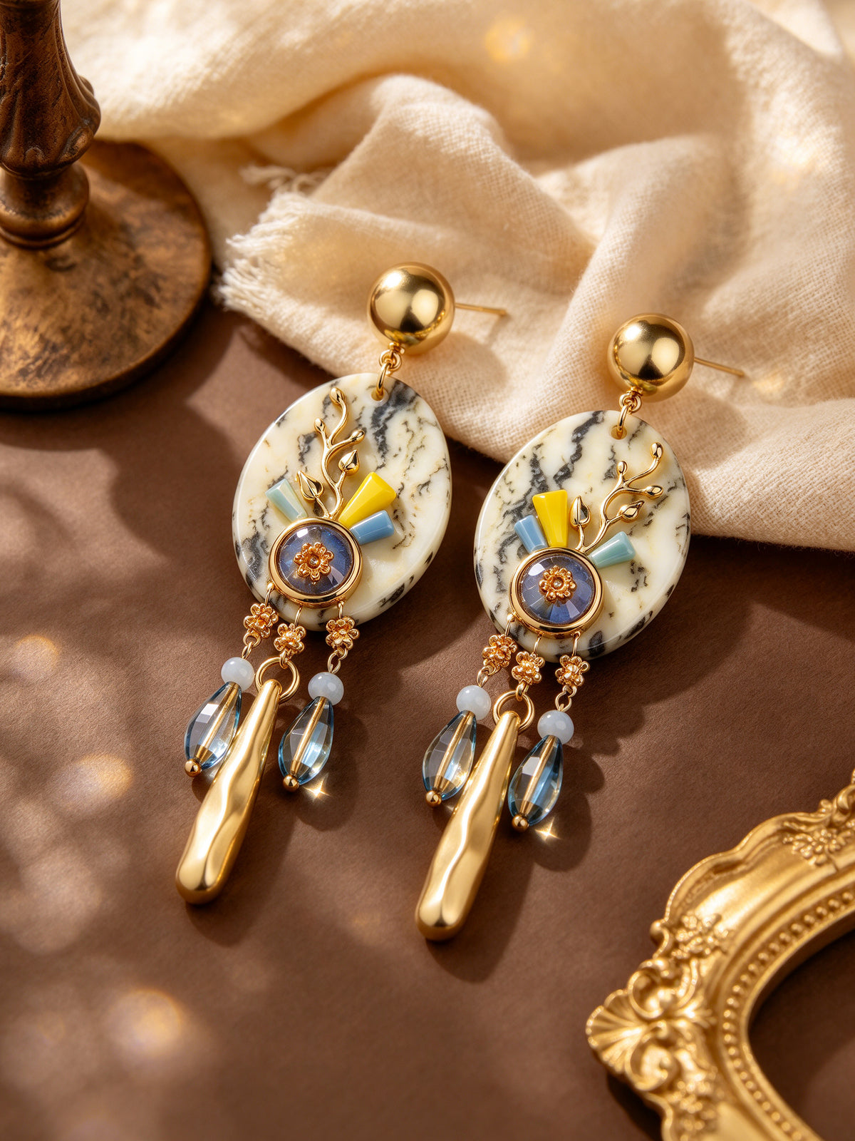 BW2811360 Azure Marble earrings