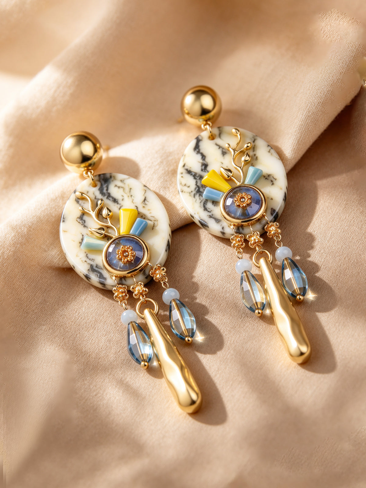 BW2811360 Azure Marble earrings