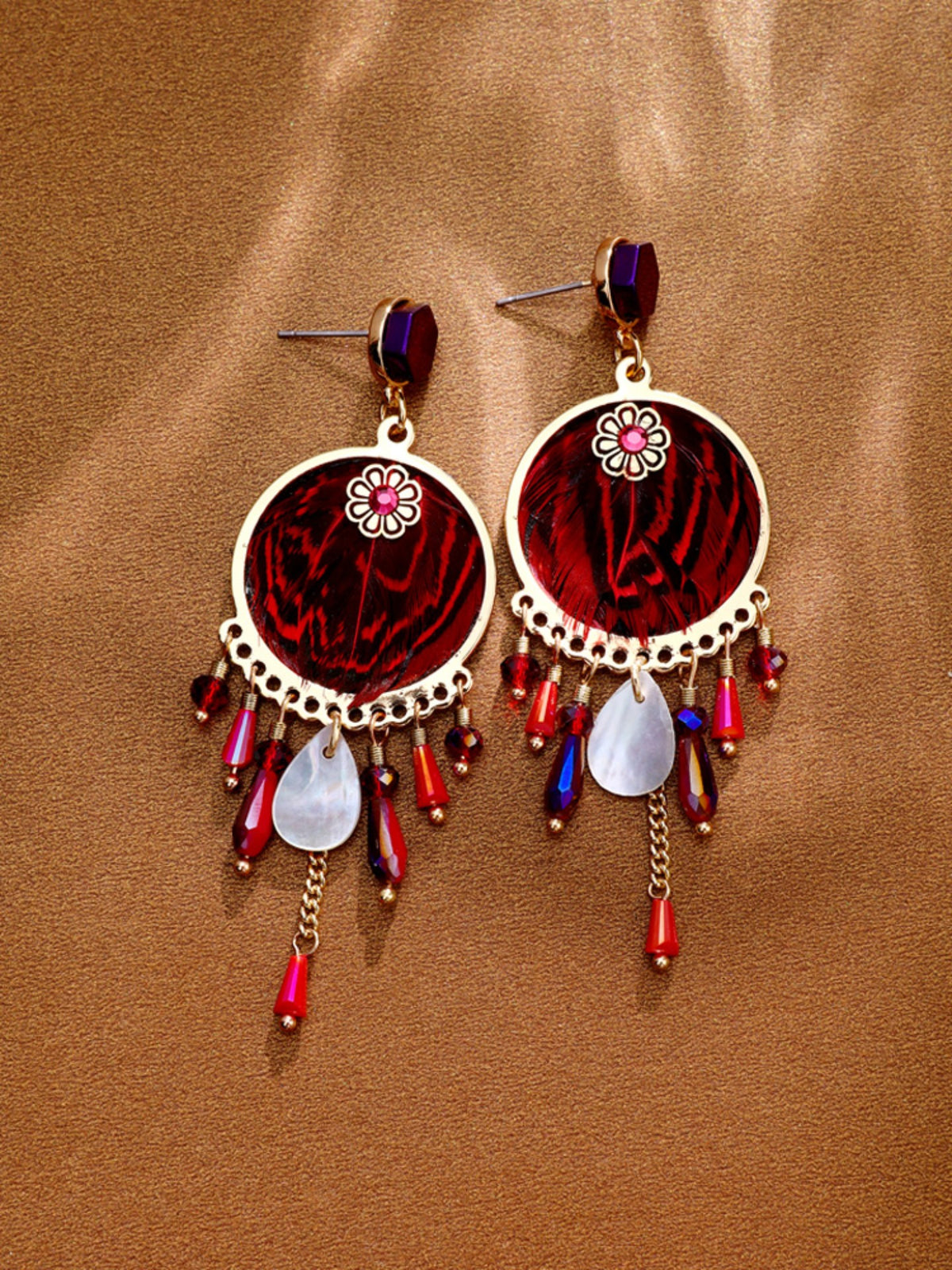 BW4018190 Crimson Medallion earrings