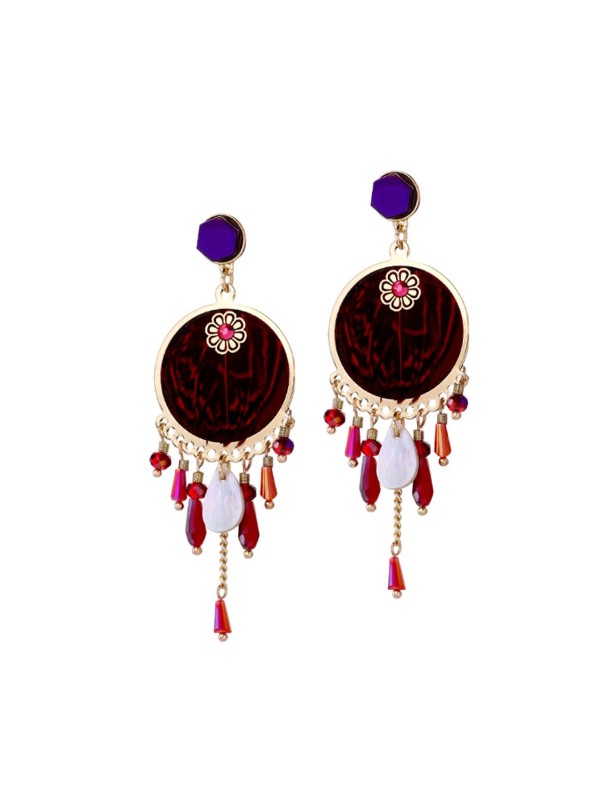 BW4018190 Crimson Medallion earrings