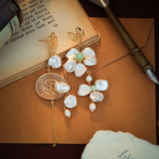 S4724E1 Pearl Long  Earrings Stud Ear Accessories fine handmade gifts