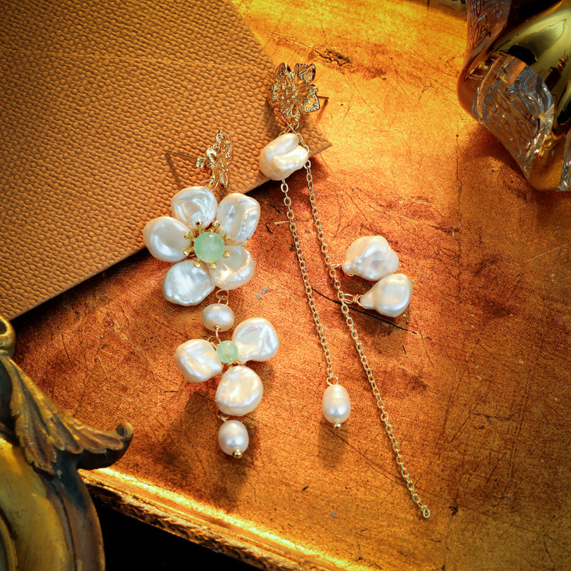 S4724E1 Pearl Long  Earrings Stud Ear Accessories fine handmade gifts