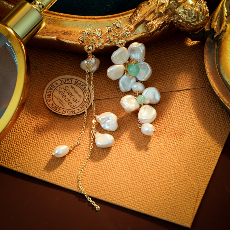 S4724E1 Pearl Long  Earrings Stud Ear Accessories fine handmade gifts