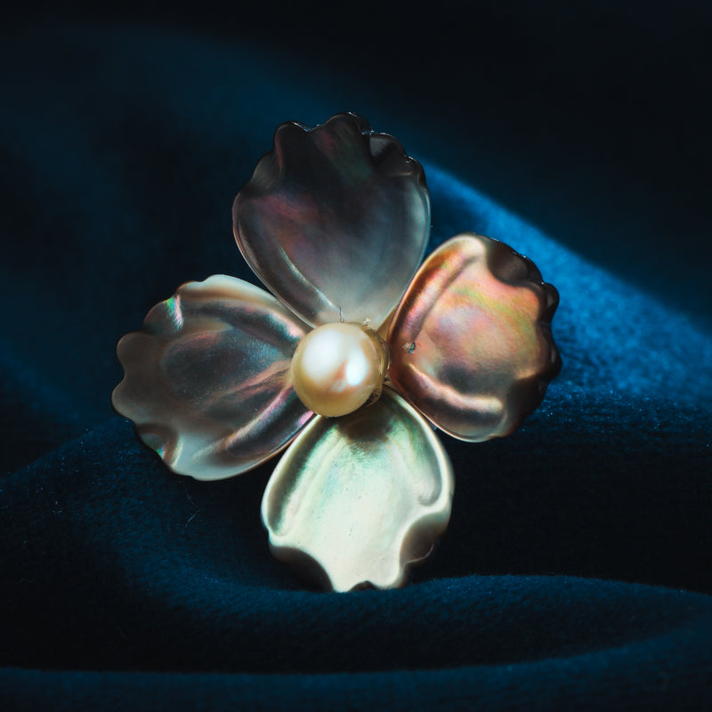 S4495E1  Pearl Flower  Earrings Stud Ear Accessories fine handmade gifts
