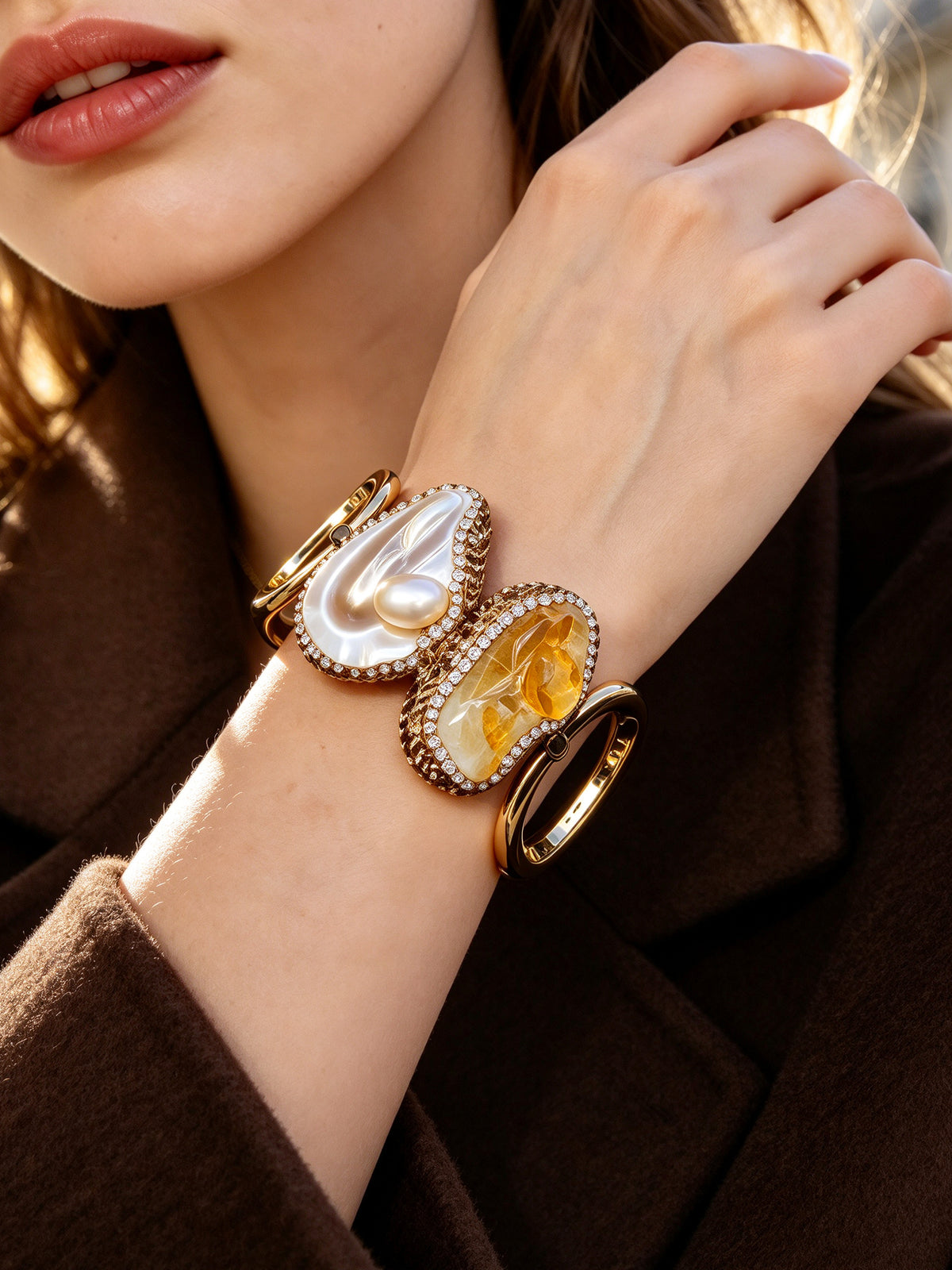 S03150M1 Citrine Link bangle