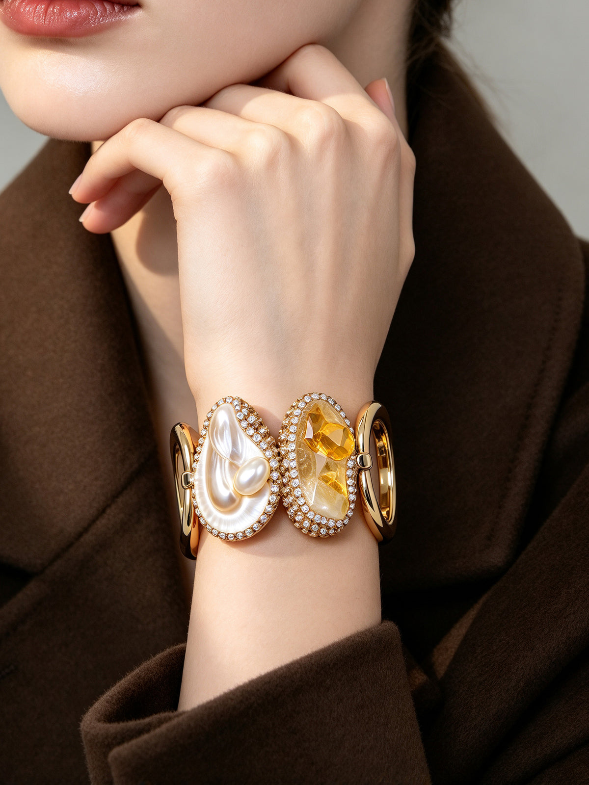 S03150M1 Citrine Link bangle