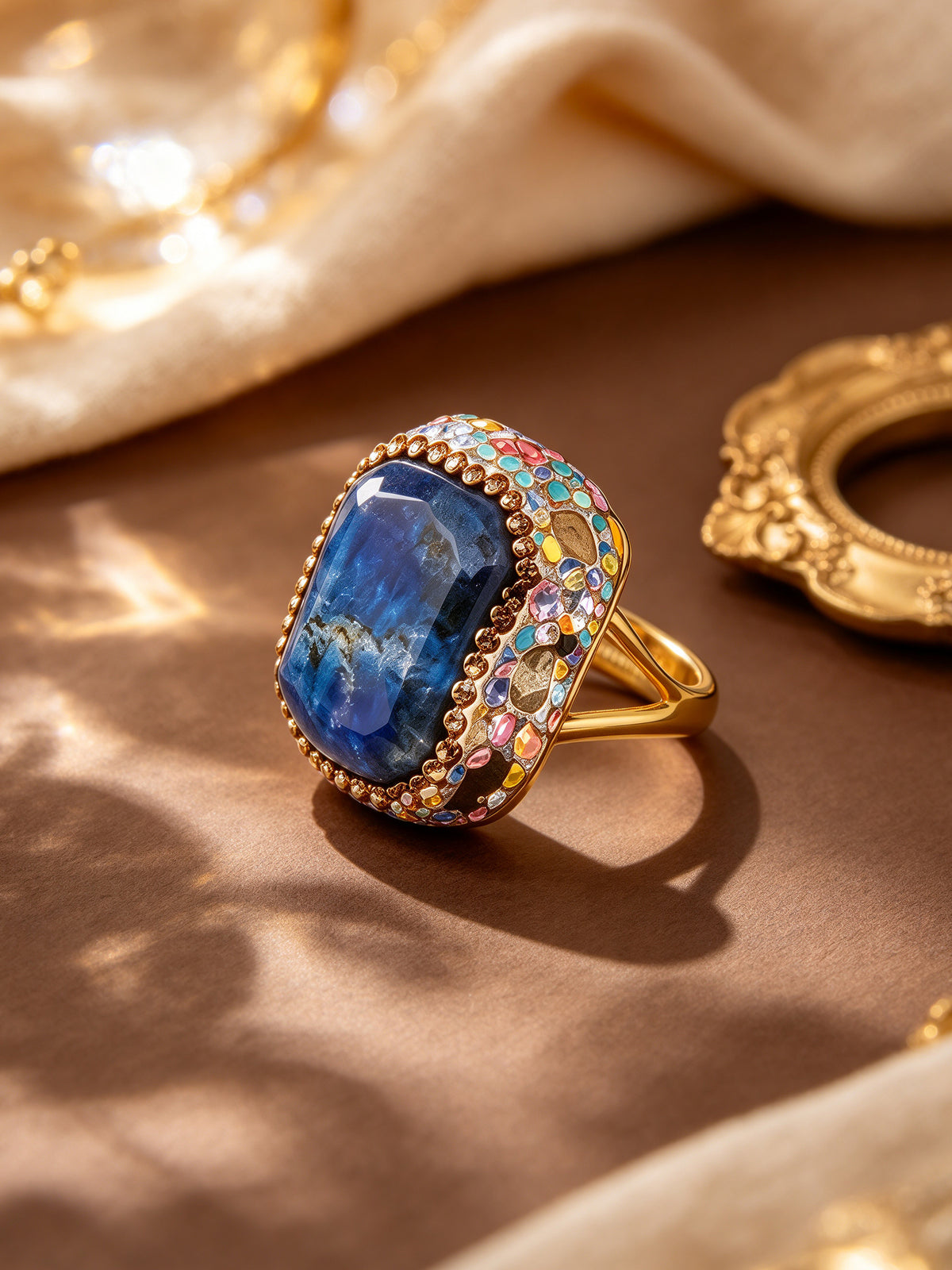S0423M1 Lapis Mosaic ring