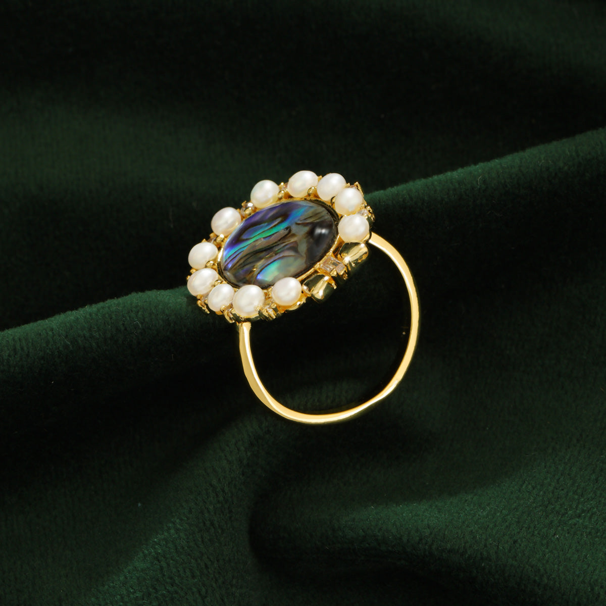 S1967R1 Abalone Halo ring