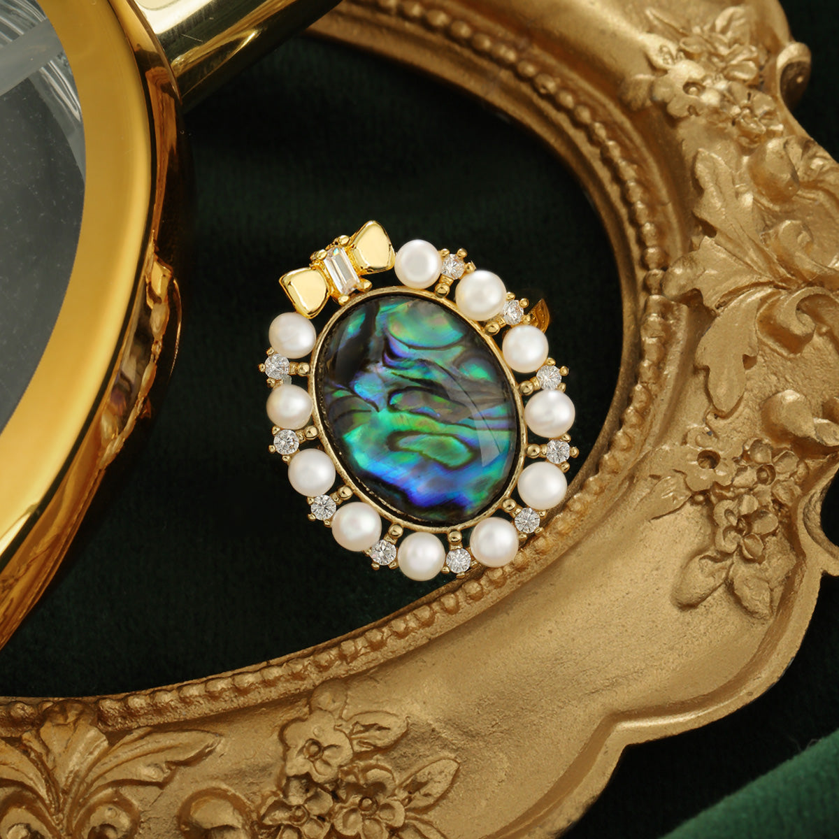 S1967R1 Abalone Halo ring