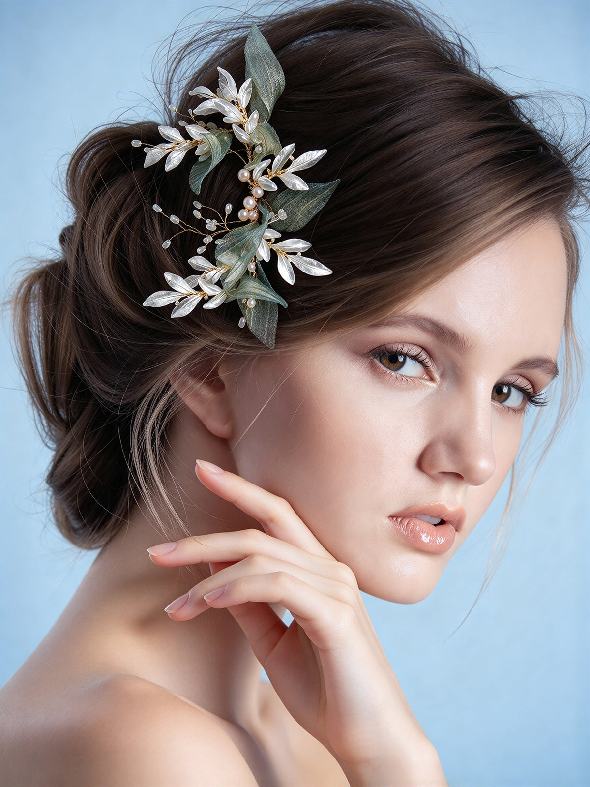 S2042H Silver Leaf hair comb