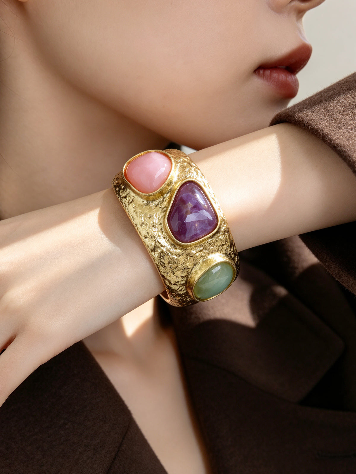 S2043W1 Trio of Light and Stone Bangle