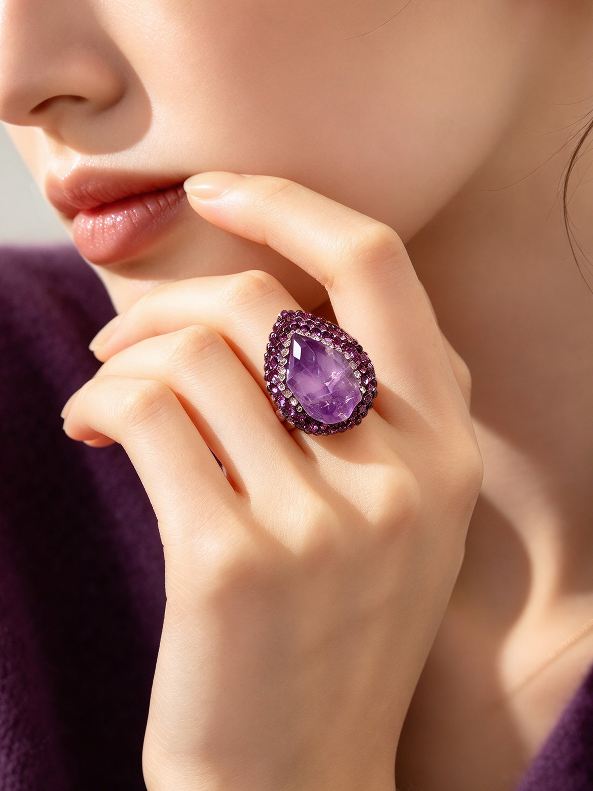 S2058R1 Violet Crystal ring