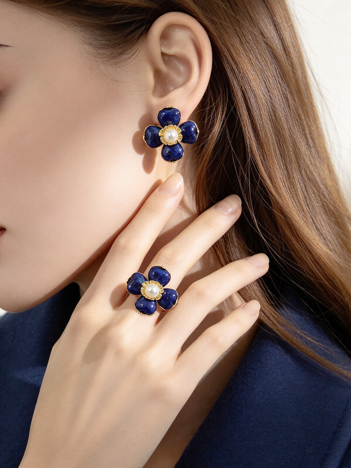 S2129R1 Lapis Clover ring