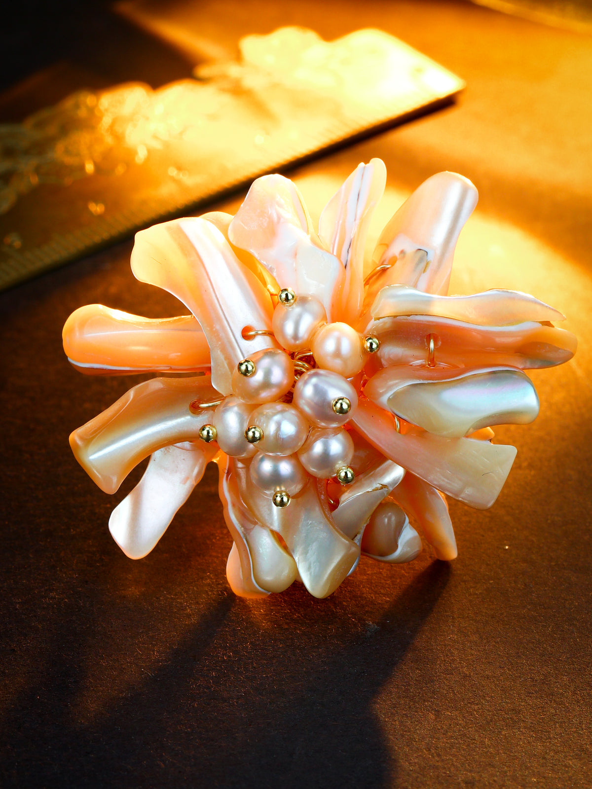 S2145R1 Pearl Chrysanthemum ring