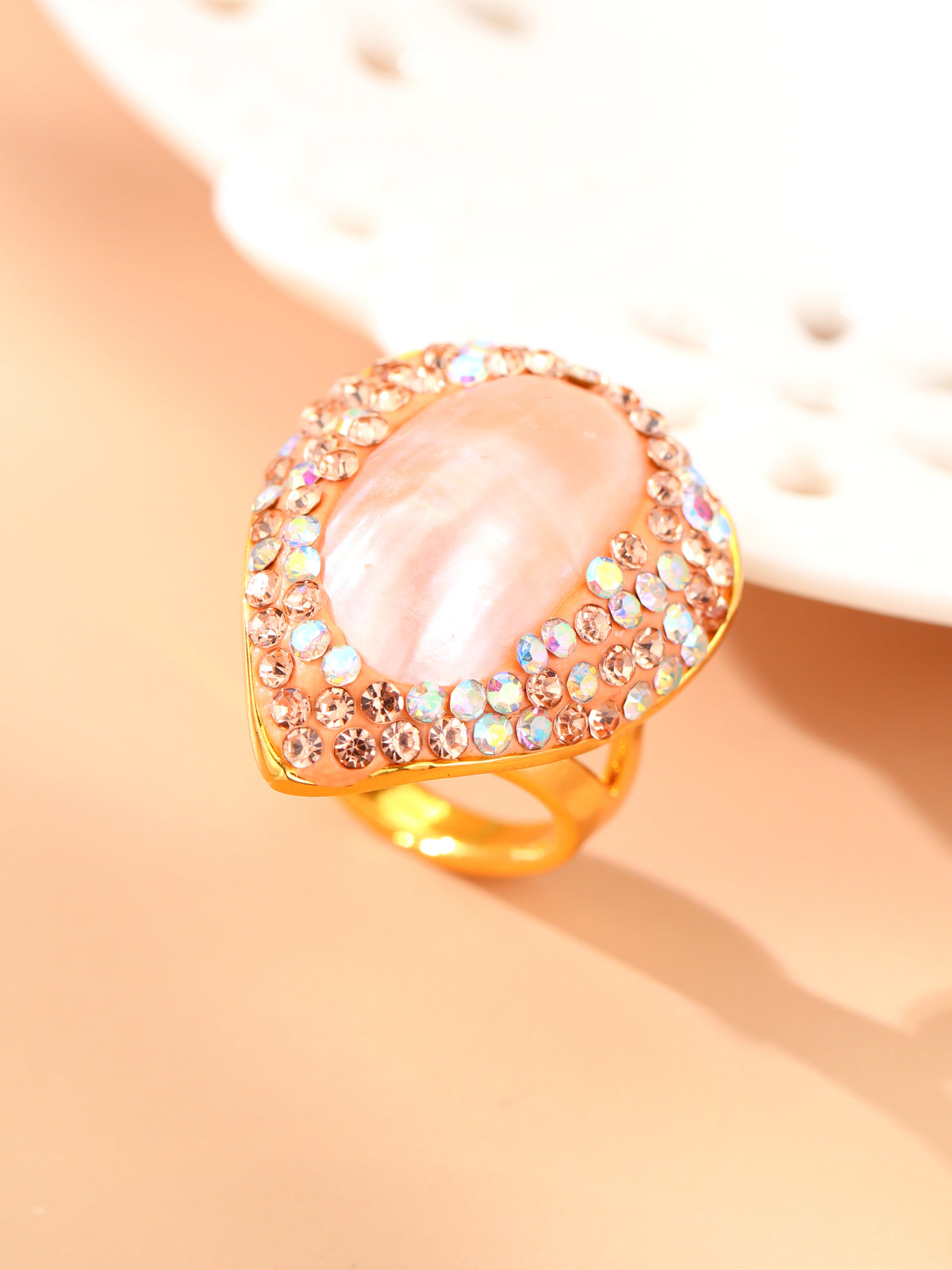 S2185R1 Blush Dewdrop ring