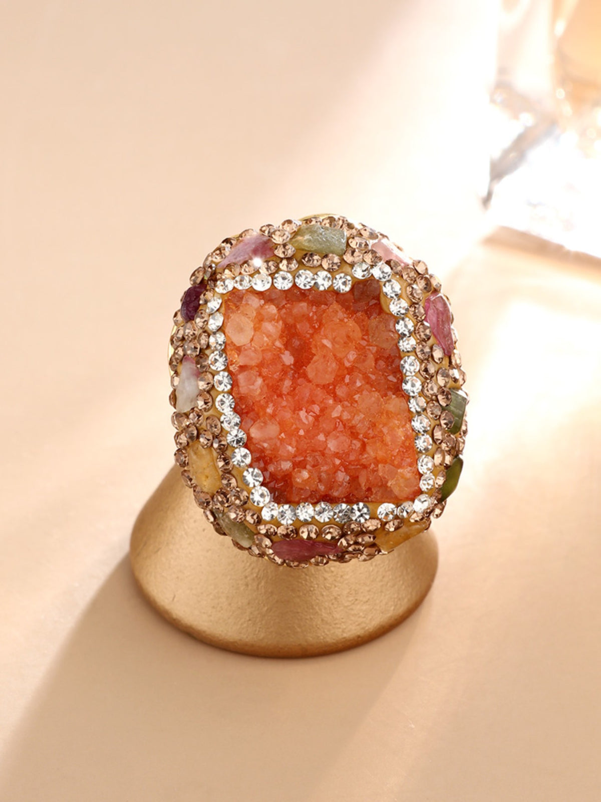 S2228R1 Sunset Druzy ring