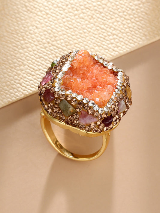 S2228R1 Sunset Druzy ring