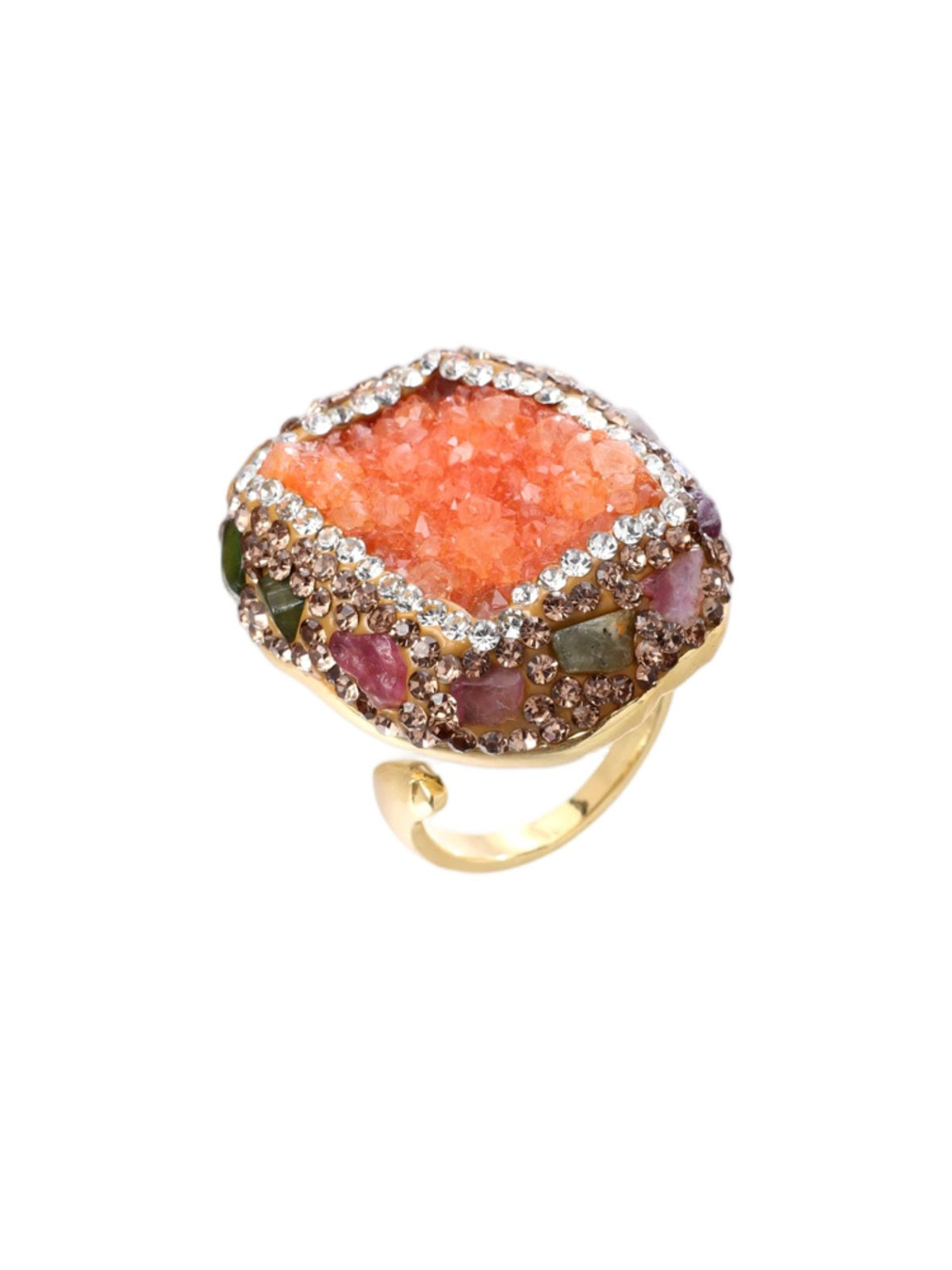 S2228R1 Sunset Druzy ring
