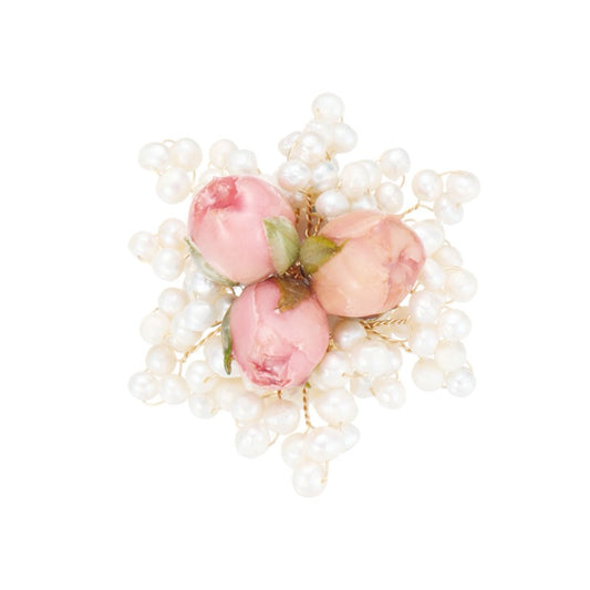 S2334B1 Pearls Scarf Buckle  Flower Brooch beautiful elegant fine handmade gifts