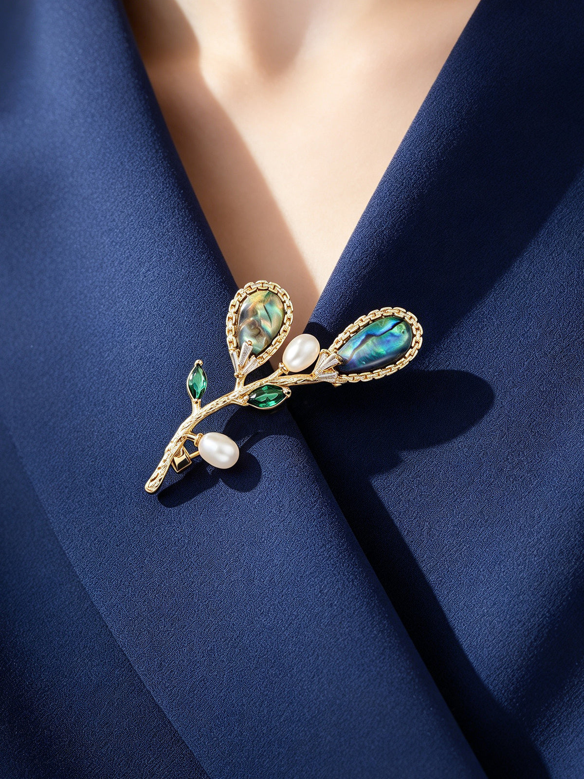 S2339B1 Abalone Sprig brooch