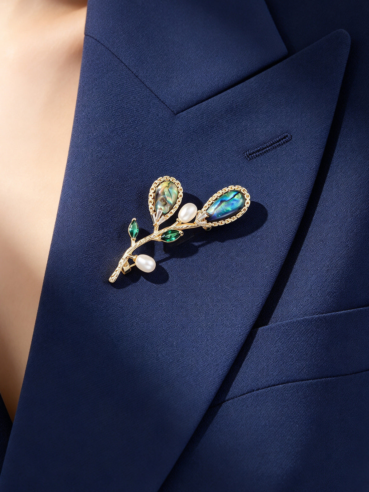 S2339B1 Abalone Sprig brooch