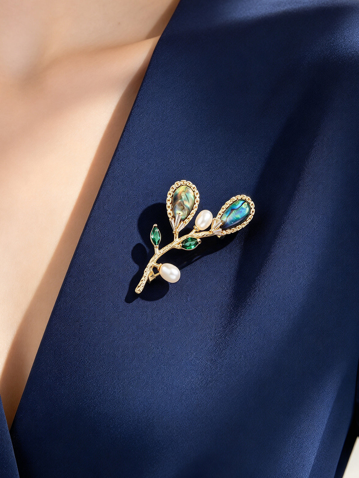 S2339B1 Abalone Sprig brooch