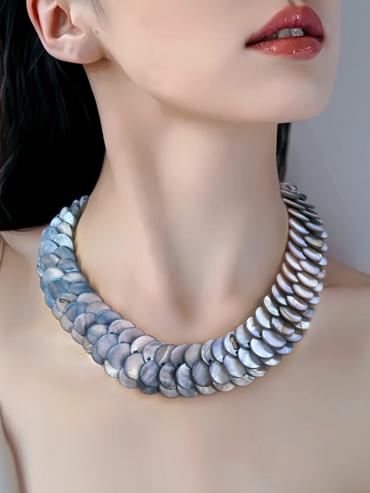 S2382N1 Silver Scale necklace