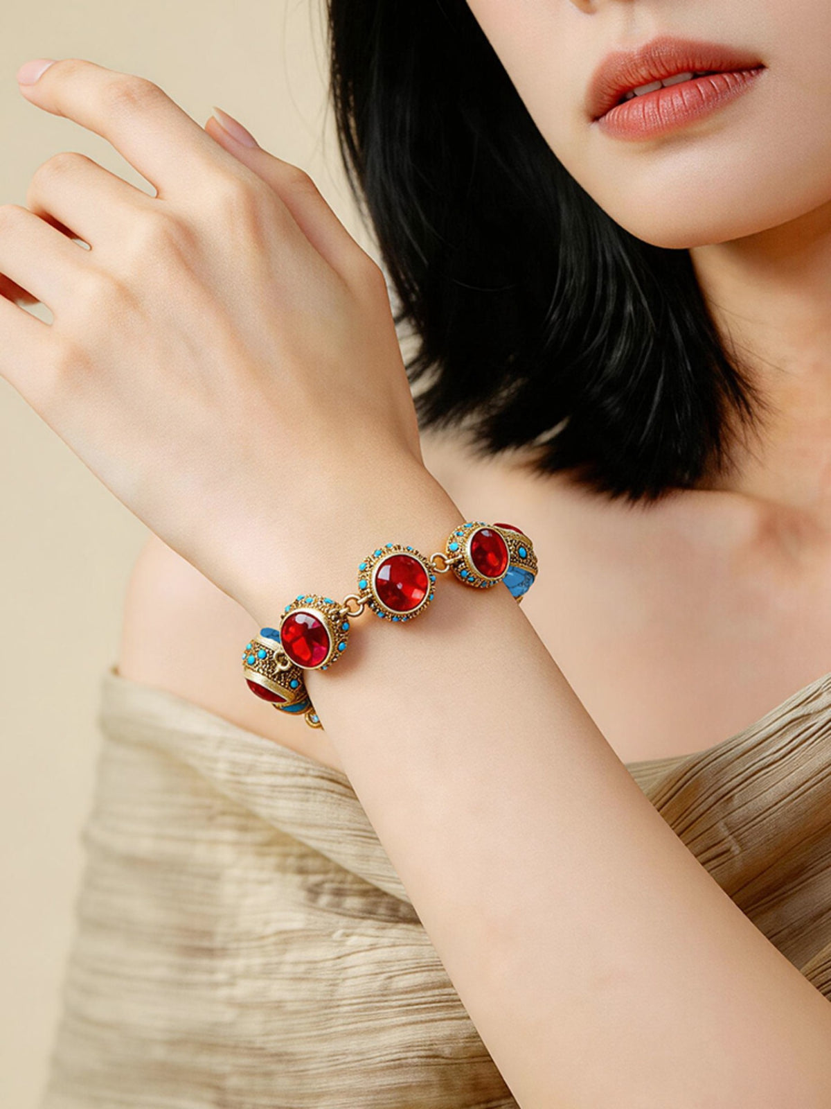 S2404C1 Ruby Turquoise bracelet
