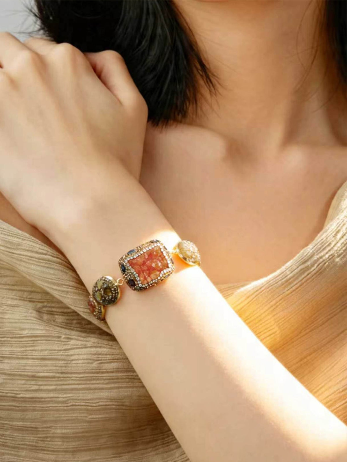 S2405C1 Sunset Druzy bracelet