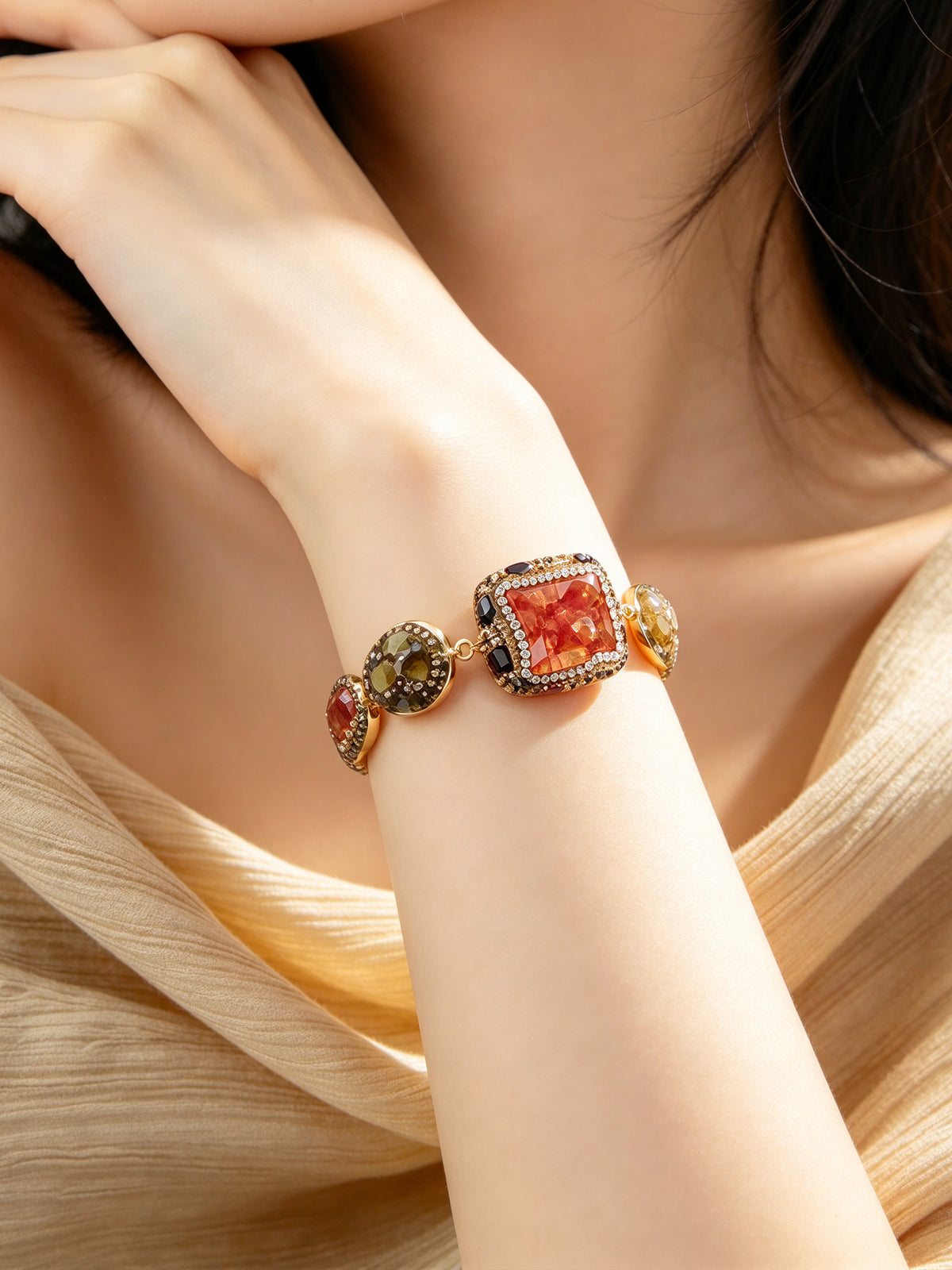 S2405C1 Sunset Druzy bracelet