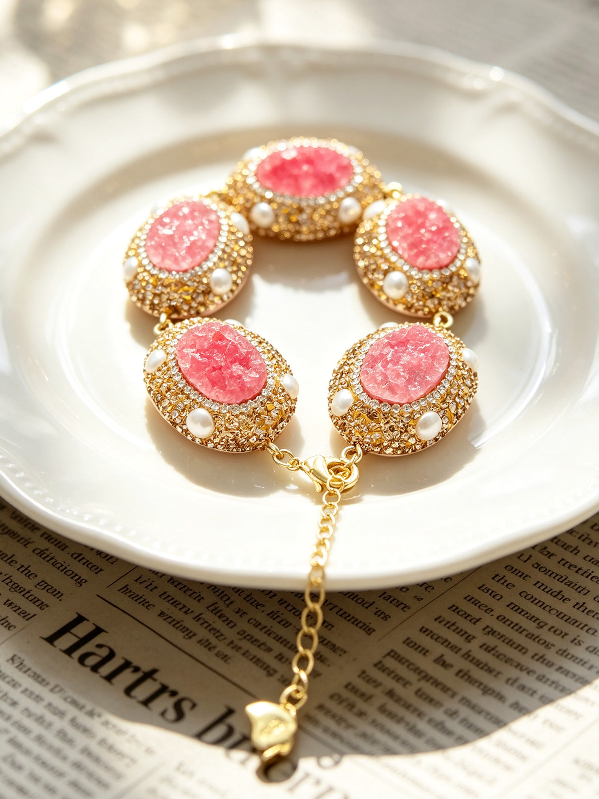 S2408C1 Strawberry Quartz bracelet