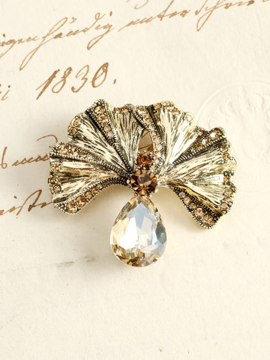 S2415B1 Ginkgo Teardrop brooch
