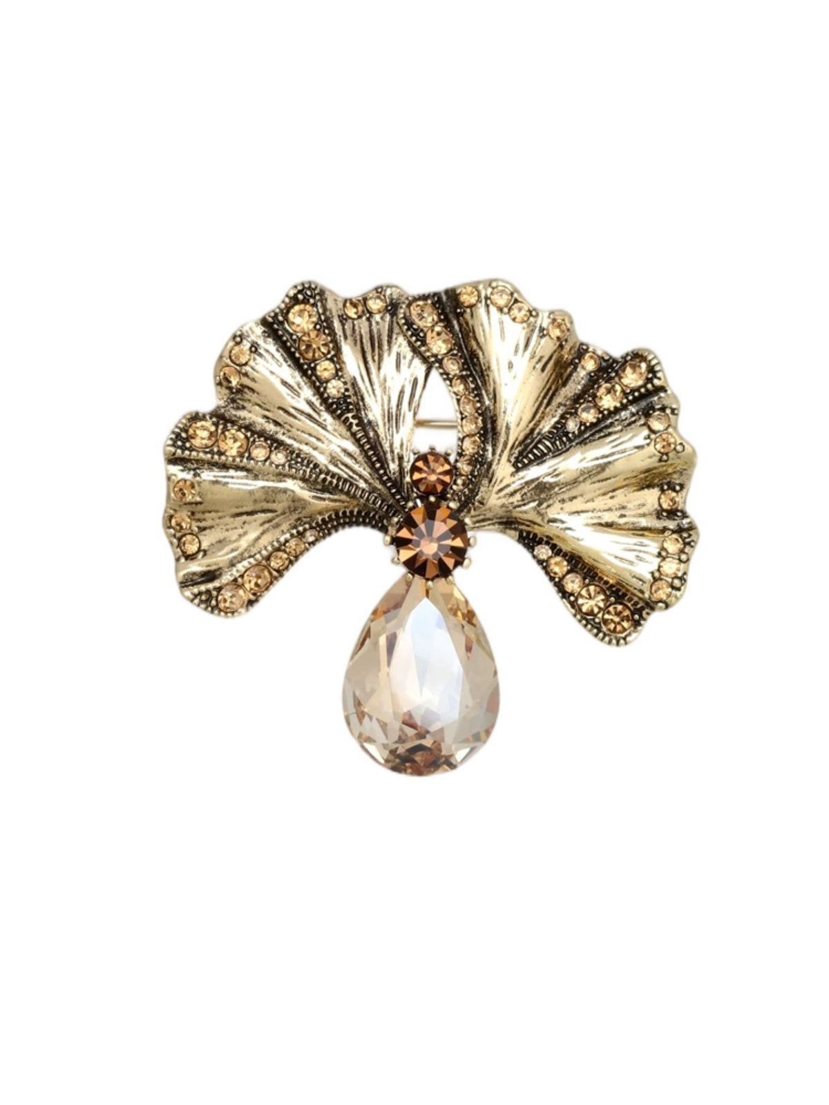 S2415B1 Ginkgo Teardrop brooch