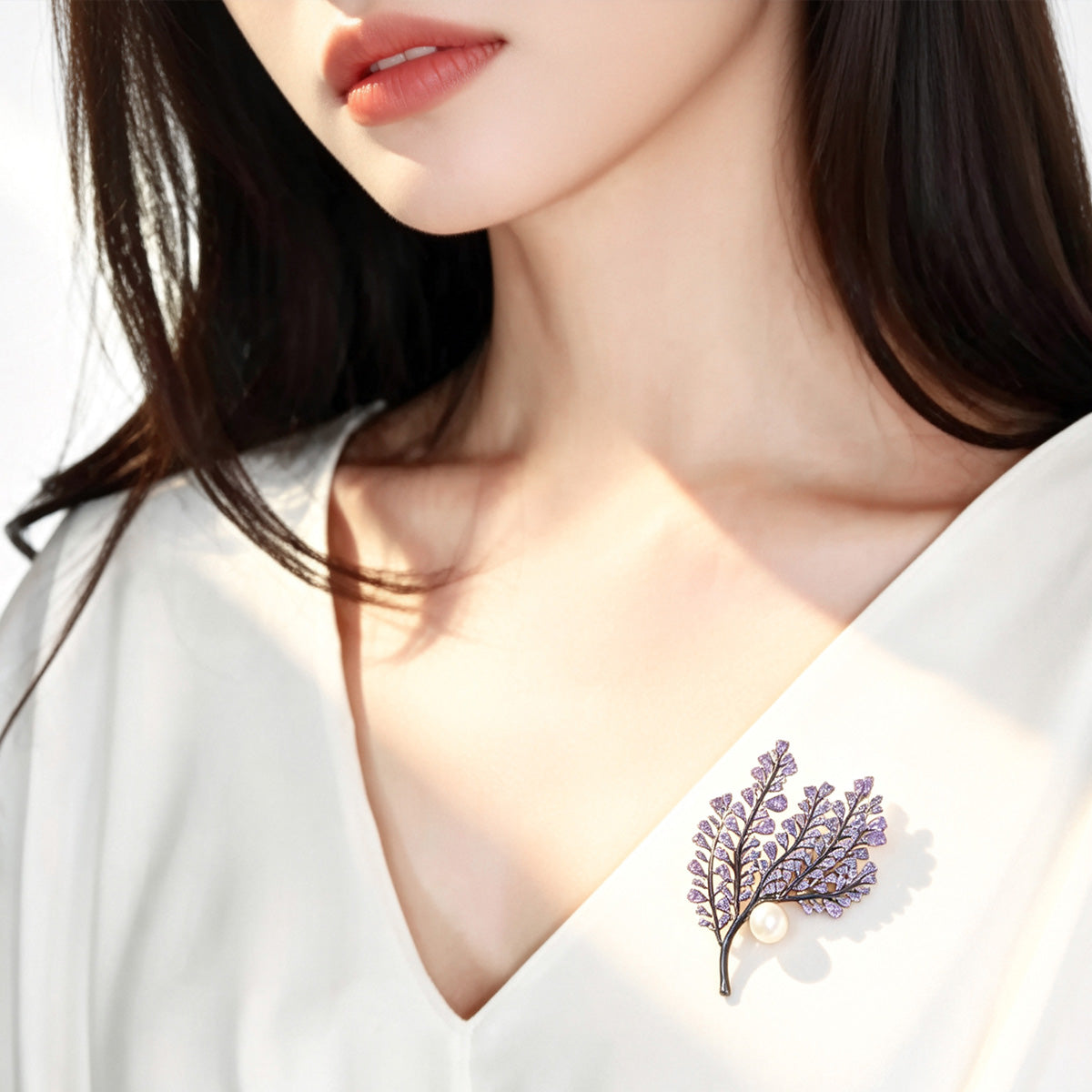 S2418B1 Lavender Tree brooch
