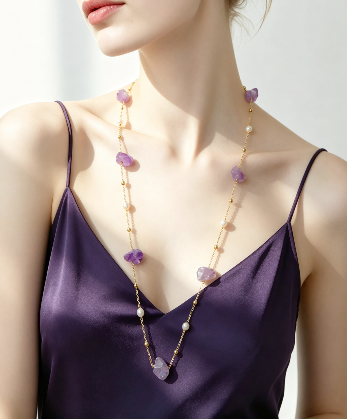 S2627N1 Lilac Rain necklace