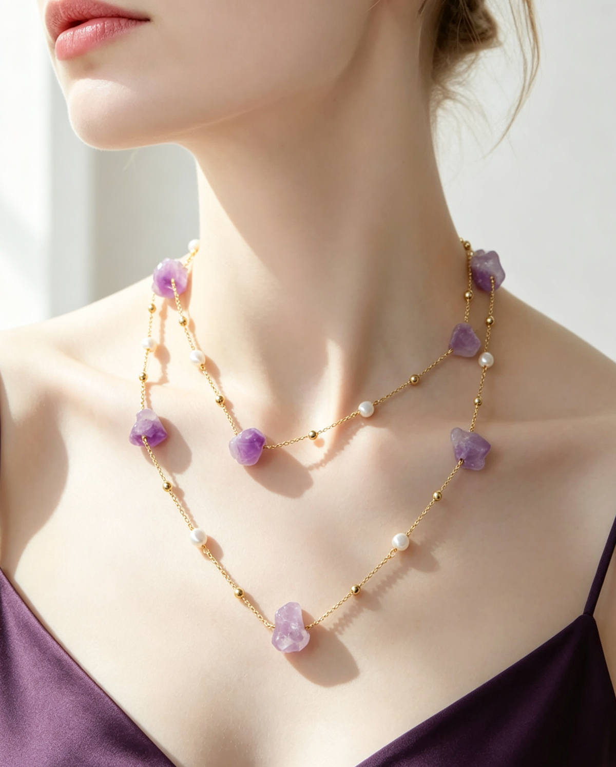S2627N1 Lilac Rain necklace