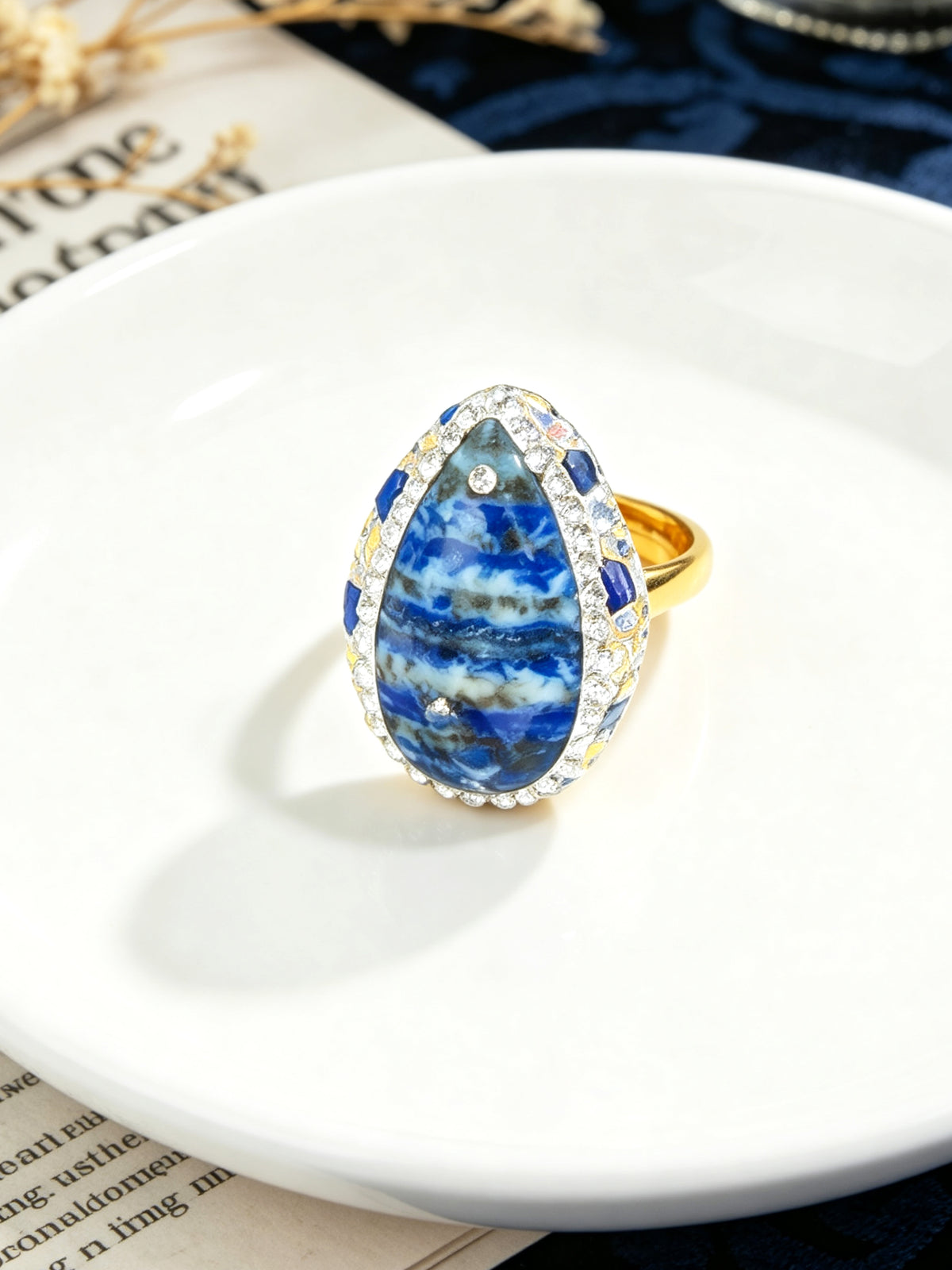 S2654M2 Lapis Teardrop ring