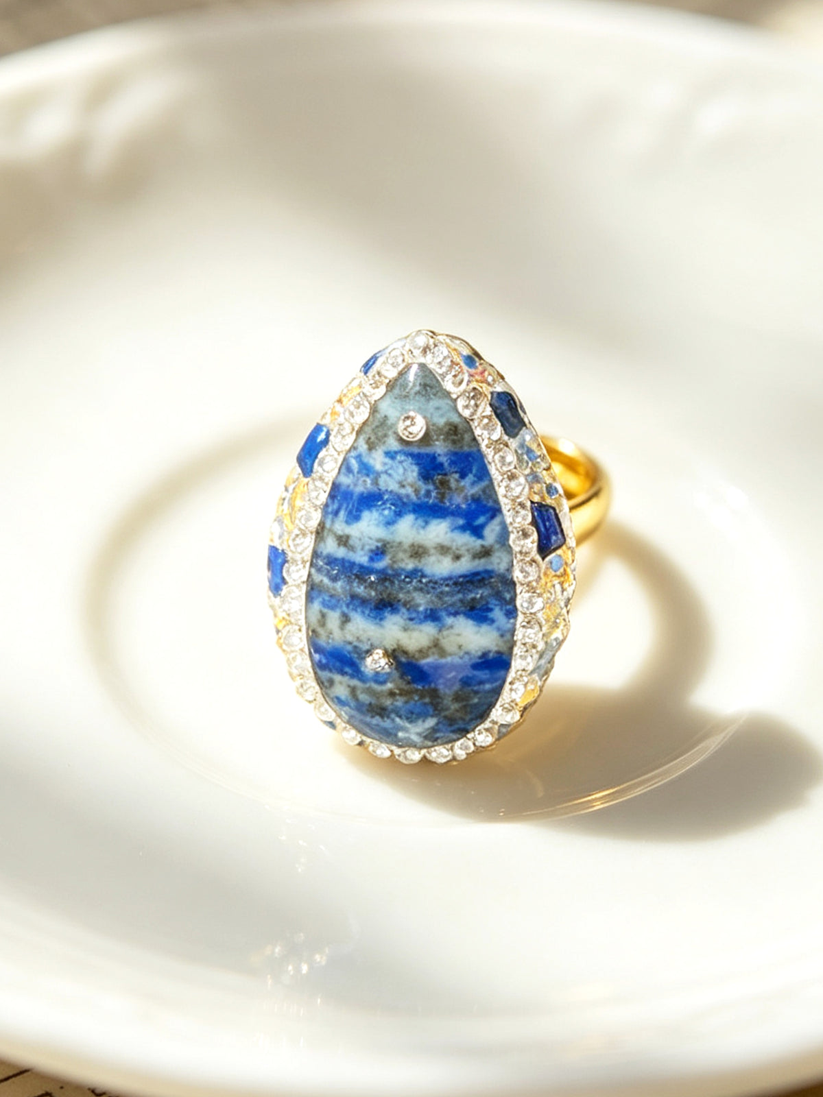 S2654M2 Lapis Teardrop ring