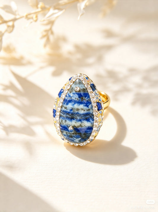 S2654M2 Lapis Teardrop ring