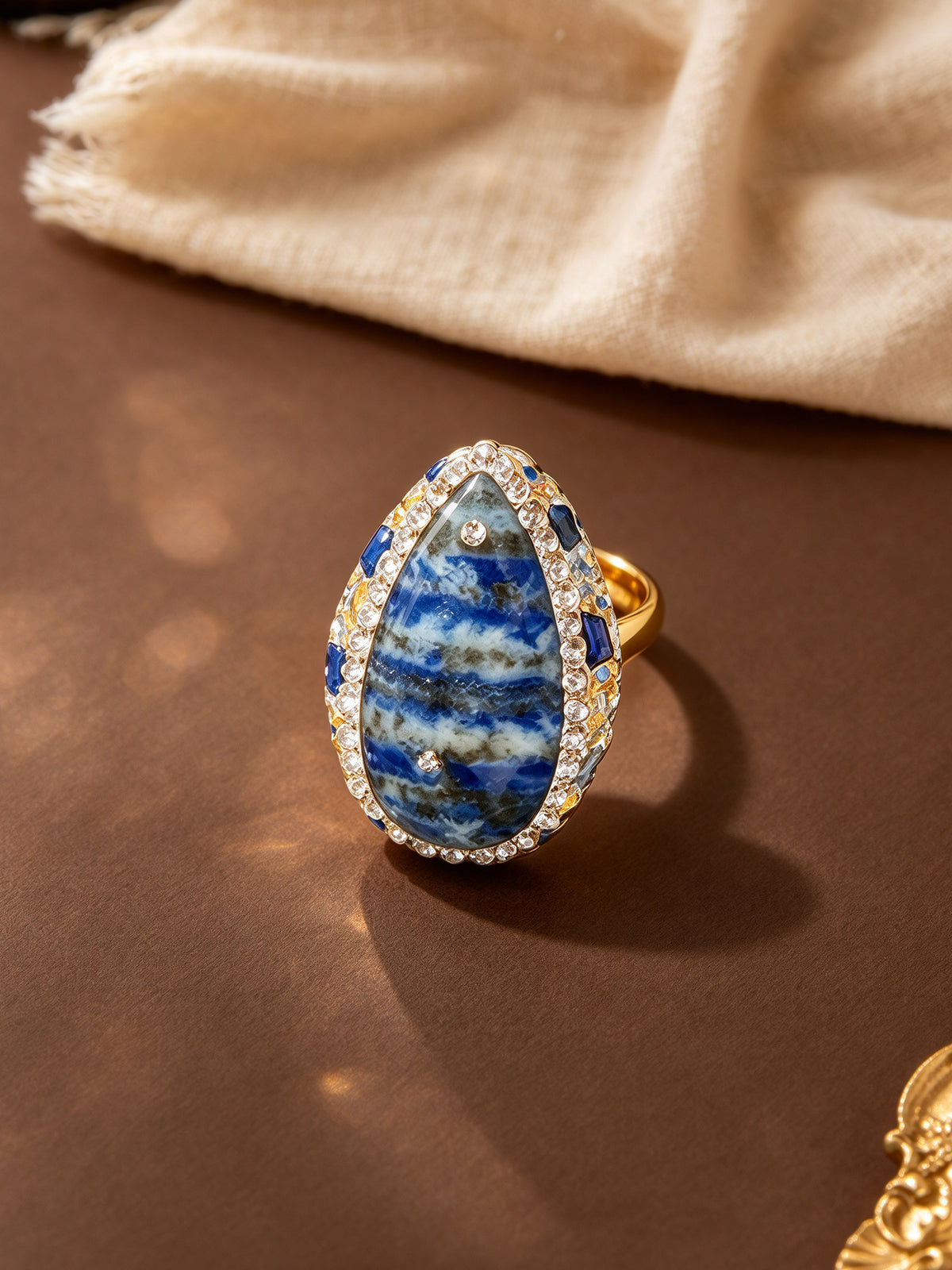 S2654M2 Lapis Teardrop ring
