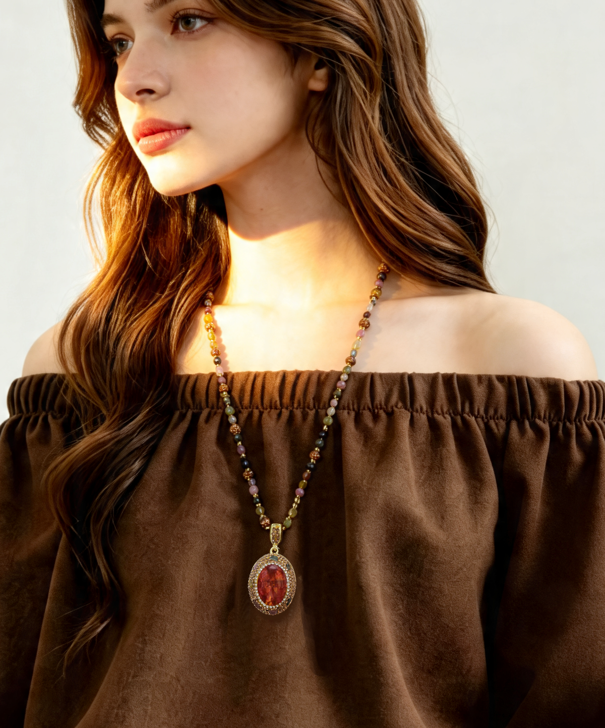 S2686N1 Tourmaline Jewel necklace