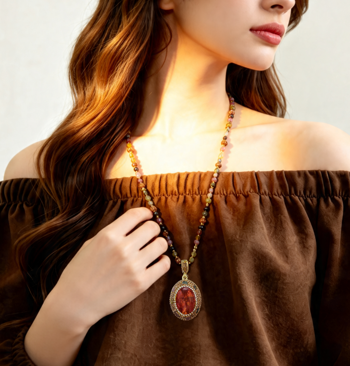 S2686N1 Tourmaline Jewel necklace